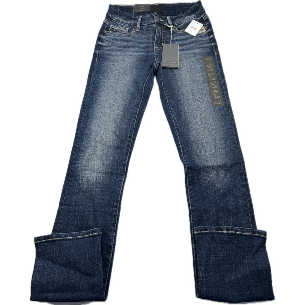 Buckle Black BKE Jeans Womens 25x32 Blue Skinny Fit No 53 Ripped Dark Wash Denim - Picture 4 of 16